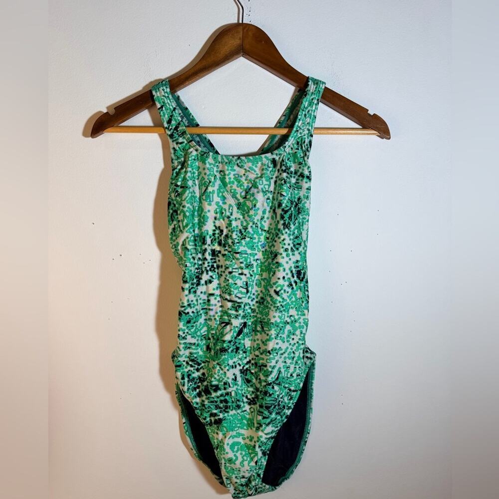 Speedo Green Patterned Swimsuit
